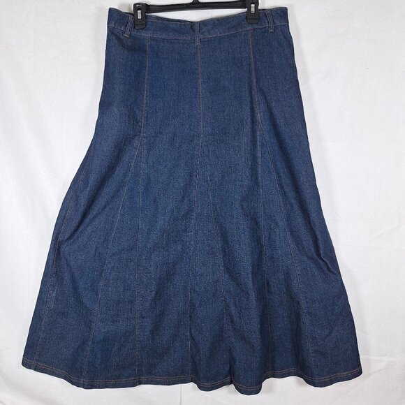 Ashley Stewart maxi flare jean skirt size 14W - Picture 2 of 3